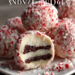 Candy Cane Fudge Snowballs