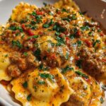 Creamy Cajun Sausage Ravioli