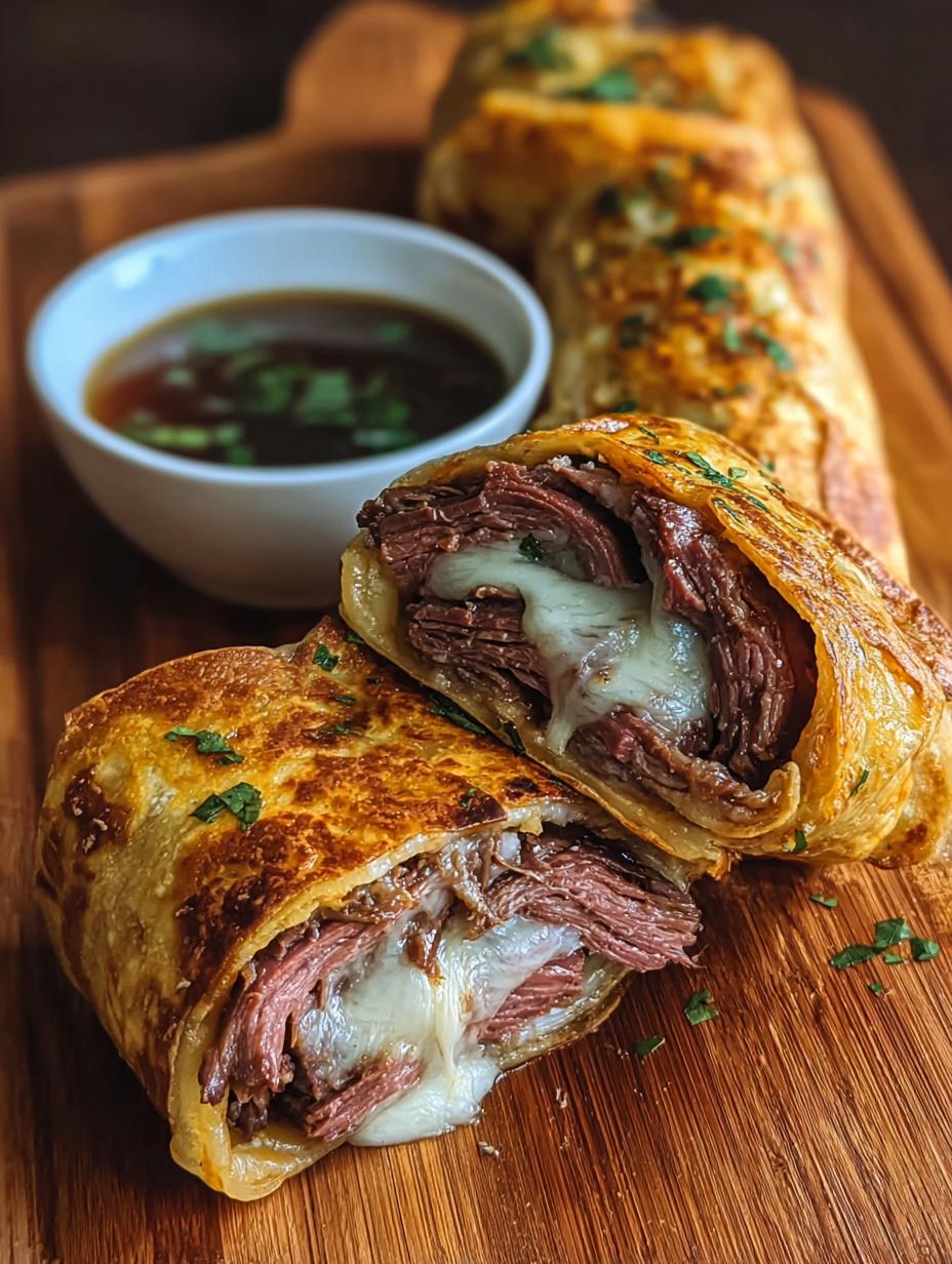 French Dip Tortilla Roll: Amazing Weeknight Dinner - French Dip Tortilla Roll - main visual representation