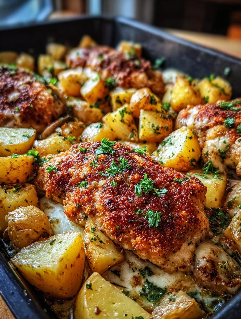 Easy One Pan Garlic Parmesan Dinner 6 Easy One Pan Garlic Parmesan Dinner - One Pan Garlic Parmesan - additional detail