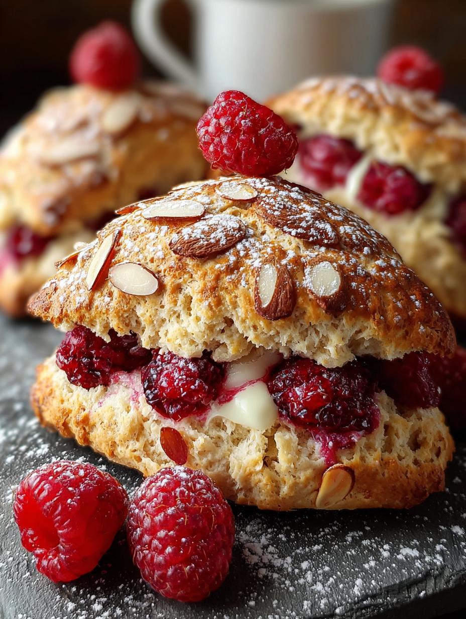 Raspberry Almond Scones Soft