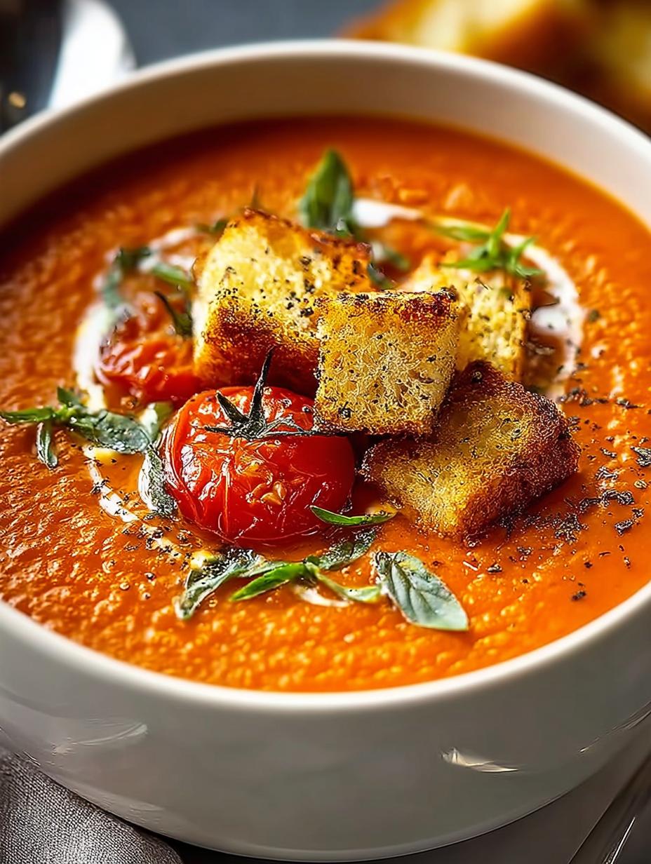 Perfect Roasted Tomato Basil Soup: 6 Simple Steps - Roasted Tomato Basil Soup - main visual representation