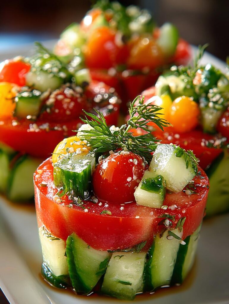 Tomato Cucumber Salad Cups