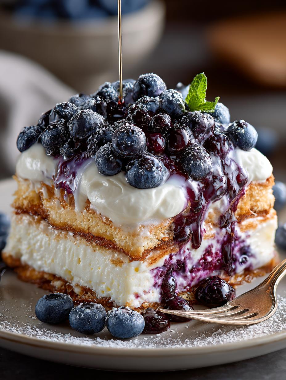 Blueberry Cream Cheesecake Lasagna