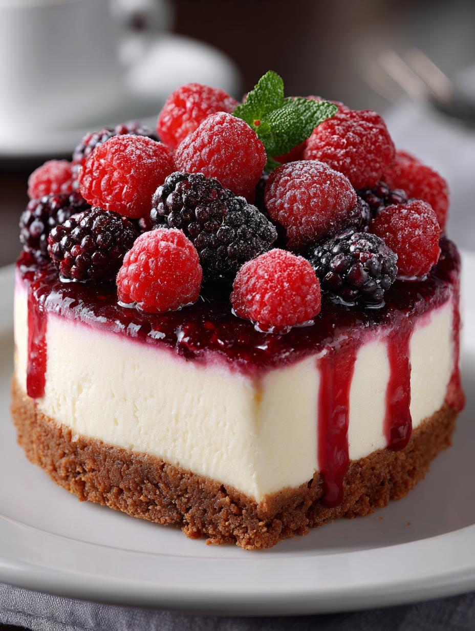 Heavenly Blackberry Raspberry Cheesecake Delight - Heavenly Blackberry Raspberry Cheesecake - additional detail