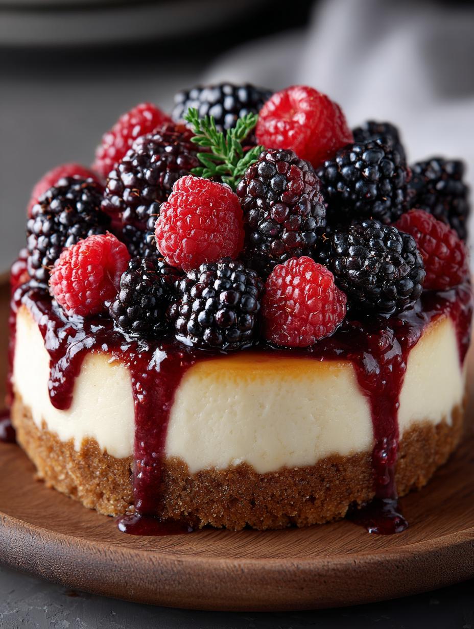 Heavenly Blackberry Raspberry Cheesecake