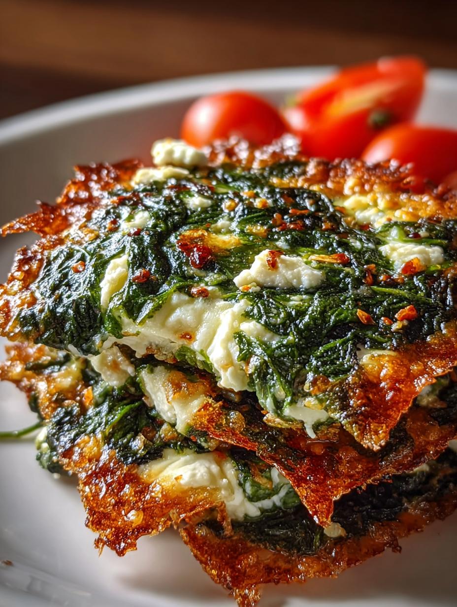 Mouthwatering Mediterranean Spinach Feta Cheese Crisps Recipe - Mouthwatering Mediterranean Spinach Feta - main visual representation