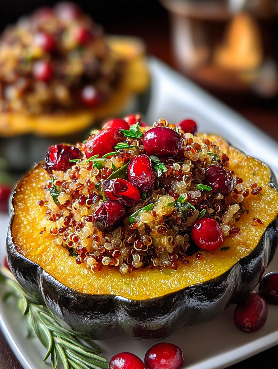 Stuffed Acorn Squash with Quinoa & Cranberries Delight - Stuffed Acorn Squash with - additional detail