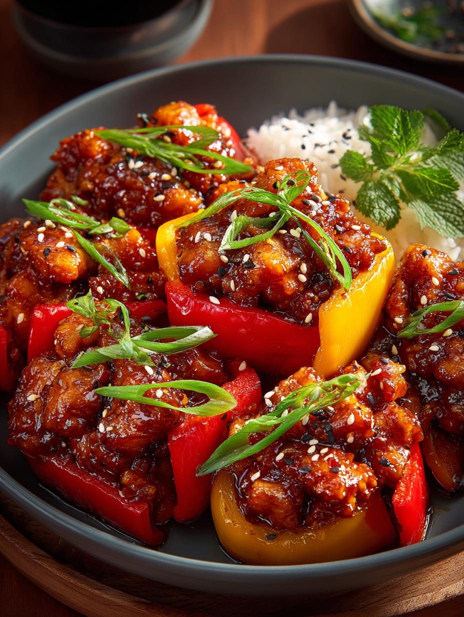 Sweet Sour Chicken Stuffed Peppers for a Delicious Dinner 5 Sweet Sour Chicken Stuffed Peppers for a Delicious Dinner - Sweet Sour Chicken Stuffed - main visual representation