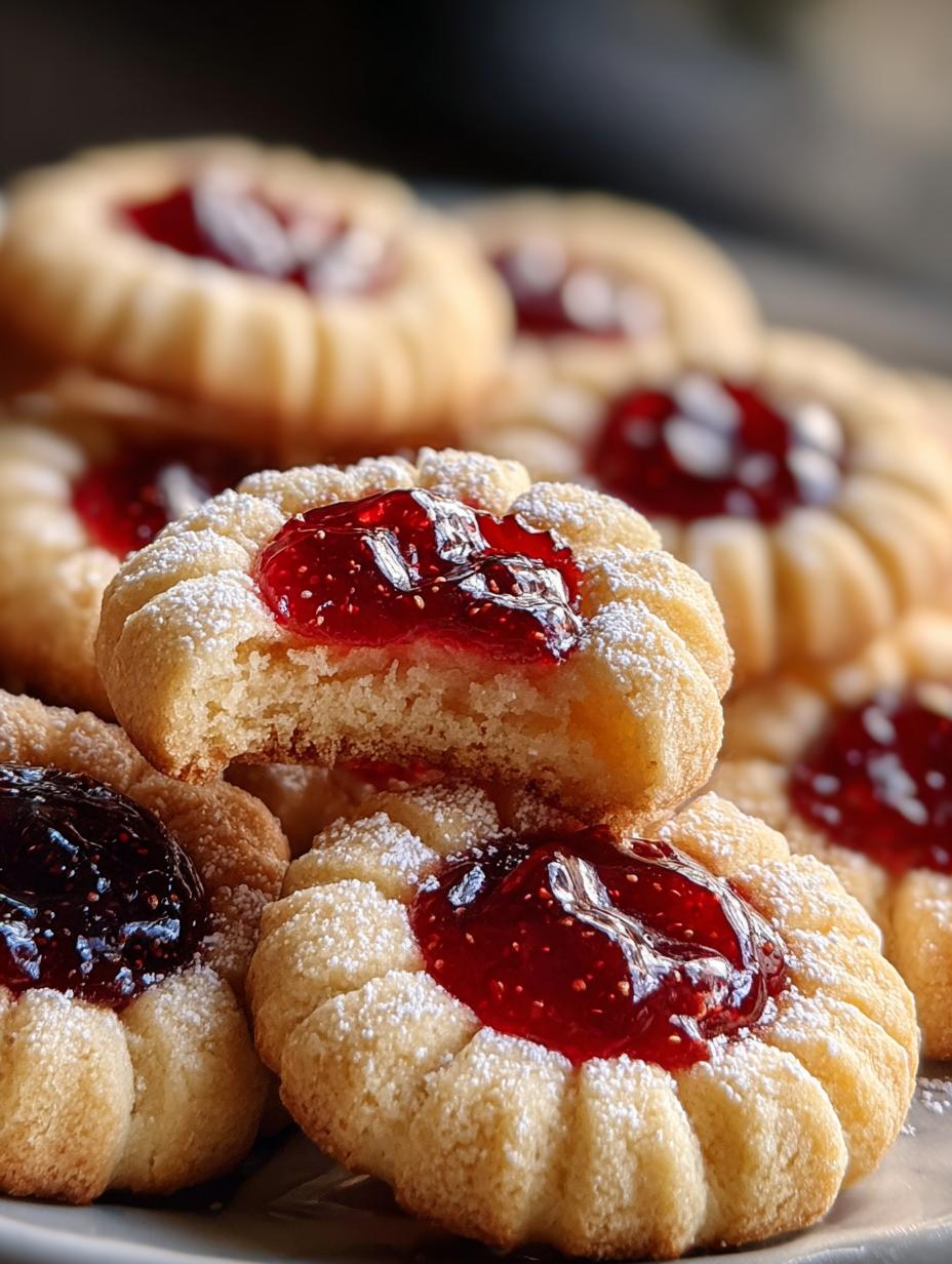 Delicious variations of Thumbprint Jam Cookies displayed on a platter