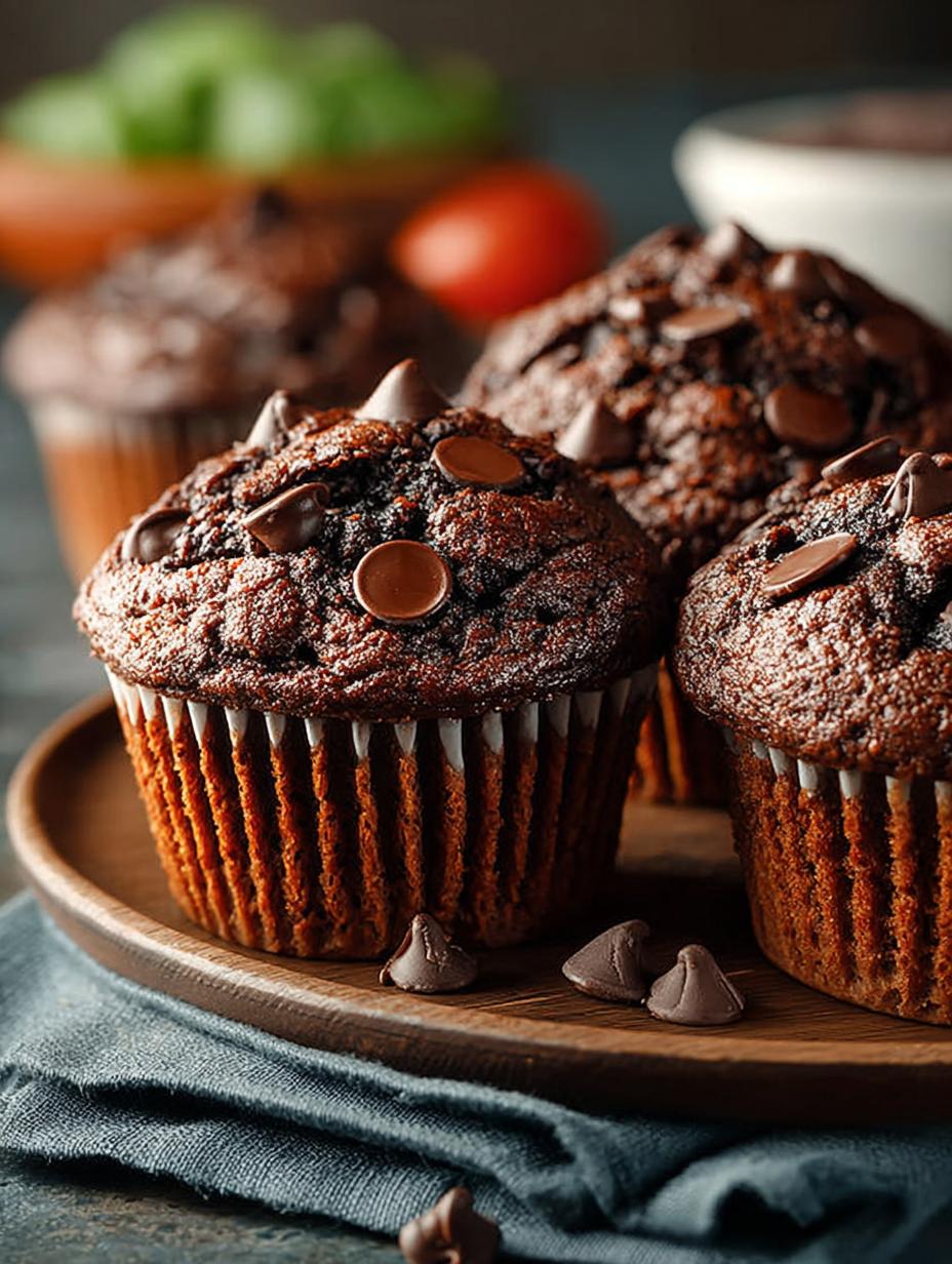 Veggie Loaded Chocolate Muffins: 12 Irresistible Bites 6 Veggie Loaded Chocolate Muffins: 12 Irresistible Bites - Veggie Loaded Chocolate Muffins - additional detail
