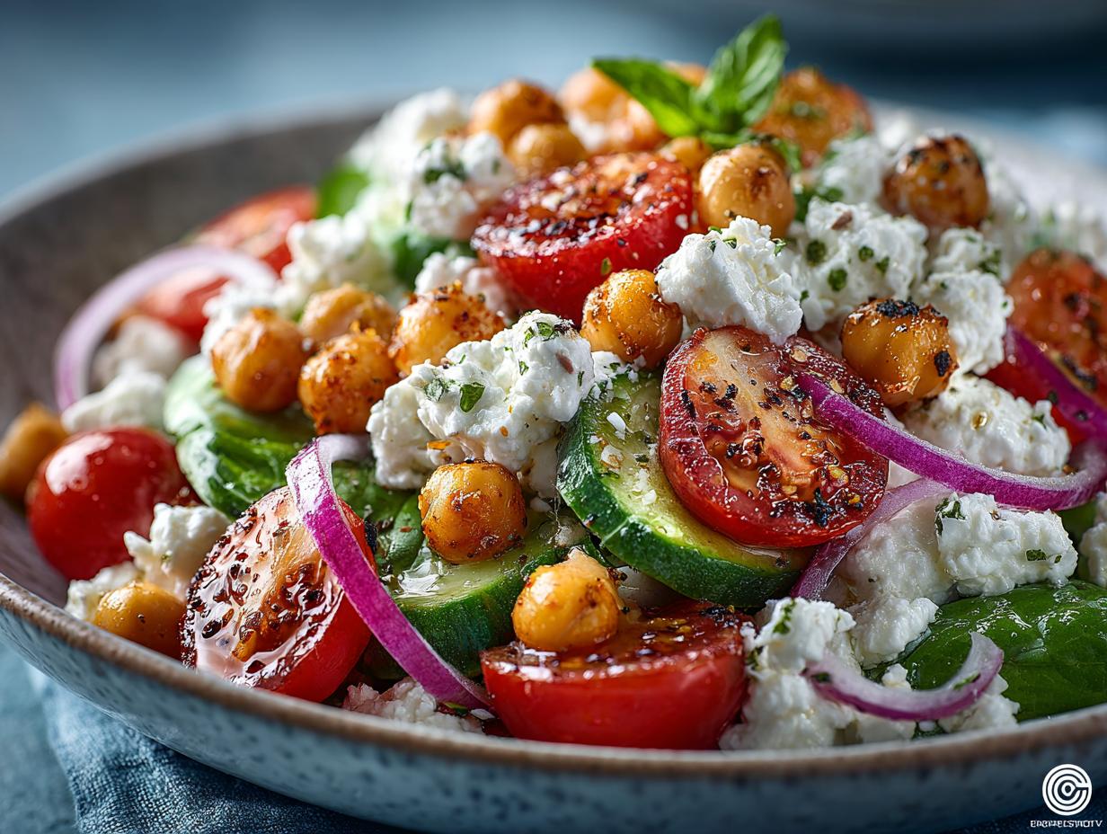 Cottage Cheese Chickpea Salad
