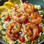 Lemon Feta Orzo Shrimp