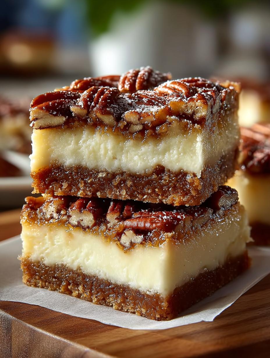 Delicious Pecan Pie Cheesecake Bars for Everyone - Pecan Pie Cheesecake Bars - main visual representation