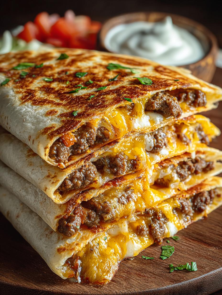 Smash Burger Quesadillas